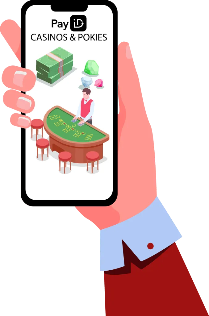 hand with phone with banner payid